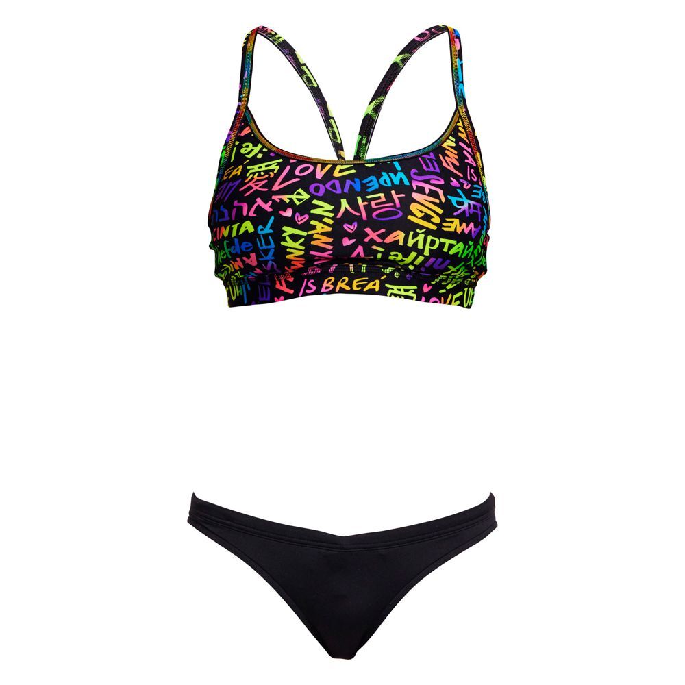 Funkita Women's Love Funky Sports Bikini Two Piece Swimwear - Area13.com.au