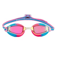 Aquasphere Xceed Titanium Mirror Lens Swimming Goggle - Blue Titanium Mirror Lens - Pink/Blue Frame Limited Edition 