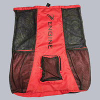 Engine Mesh Swimming Backpack - Red, Mesh Swim Gear Bag