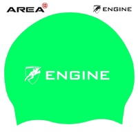 Engine Solid Green Swim Cap, Swimming Cap, Silicone Swim Cap