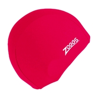 Zoggs Deluxe Stretch Swim Cap - Red - Ultra soft & stretchy Spandex fabric