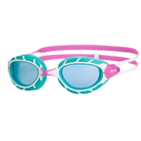 Zoggs Predator Junior Swimming Goggles 6 - 14 Years , Pink/Aqua/White - Tinted Lens