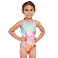 Zoggs Toddler Girls Queeningo Crossback One Piece Swimwear, Girls Swimsuit