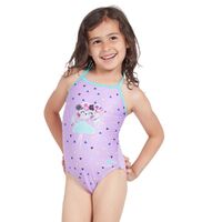 Zoggs Toddler Girls Ditzy Dancer Crossback One Piece Swimwear, Girls Swimsuit