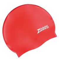 Zoggs Silicone Swimming Cap - Red , Silicon Swimming Cap