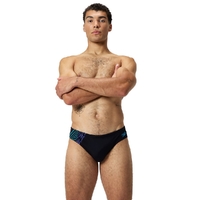 Speedo Men's Tech Panel 7cm Brief Swimwear - Black/Cobalt Pop