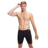 Speedo Men's Hyperboom Splice Jammer - Black-Lemon Drizzle, Men's Speedo Swimwear