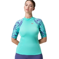 Speedo Women's Printed Short Sleeve Sun Top - Arctic Glass, Women's Rashie