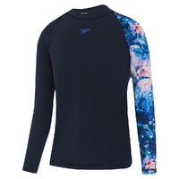 Speedo Boys Digital Long Sleeve Rashie - True Navy/Cobalt - Sun Top