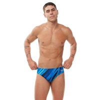 Speedo Men's Rapture Printed 7cm Brief Swimwear - Black / Cobalt Pop