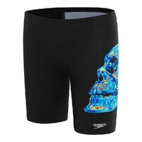 Speedo Boys Skull V-Cut Jammer - Black/Picton Blue/True Cobalt/Harlequin Green, Boys Speedo Swimwear