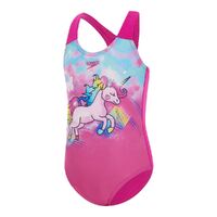 Speedo Toddler Girls Galloping Rainbow Unicorn One Piece Swimwear