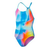 Speedo Girls Placement Lane Line Back One Piece Swimwear, Girls Full Piece Swimsuit