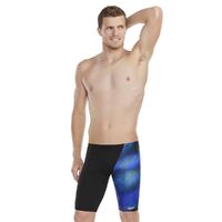 Speedo Men's Allover Jammer - Black/Beautiful Blue/Bolt/Carrot Cake, Men's Speedo Swimwear