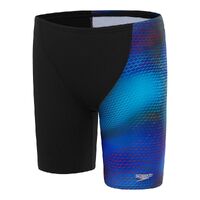 Speedo Boys Tech Digi Allover V-Cut Jammer - Black/True Cobalt/Siren Red, Boys Speedo Swimwear