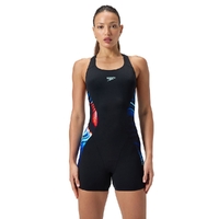 Speedo Women's Digital Printed Legsuit - Speedo Black Multi Colour, Women's Swimwear