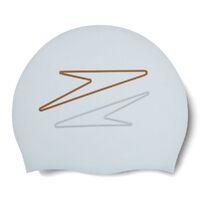 Speedo Digital Printed Silicone Swim Cap - White/Gold/Silver, Silicon Swimming Cap, Swim Caps