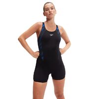 Speedo Women's Hyperboom Splice Legsuit - Black/True Cobalt/Curious Blue, Women's Swimwear