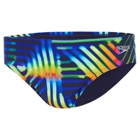 Speedo Men's Allover Digital Endurance 8cm Brief  Swimwear - Pahala Geo - True Navy