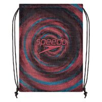 Speedo Mesh Swim Bag - Printed Black/Picton Blue/Siren Red , Swimming Bag, Mesh Sports Bag