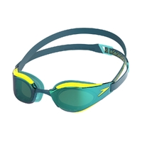 Speedo Fastskin Hyper Elite Mirror Swimming Goggles, Hyper Yellow/Steel/Emerald Mirror Racing Goggles