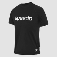 Speedo Boys Logo Short Sleeve Sun Top - Black/White