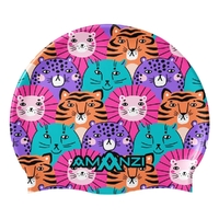 Amanzi Wild Catz Swim Cap, Silicone Swim Cap