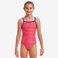 Funkita Blood Hound Girls Tie Me Tight One Piece Swimwear, Girls Full Piece Swimsuit