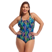 Funkita Women's Midnight Meadow Brace Me Back One Piece Women's Swimwear, Ladies Swimsuit