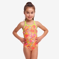 Funkita Hula Bula ECO Toddler Girls Printed One Piece Swimwear, Toddler Girls One Piece Swimwear