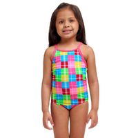 Funkita Party Patch Toddler Girls Printed One Piece Swimwear, Toddler Girls One Piece Swimwear
