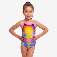 Funkita Darkinjung Sunset ECO Toddler Girls Printed One Piece Swimwear, Toddler Girls One Piece Swimwear