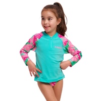 Funkita Toddler Girls Tropic Palm ECO Zippy Rash Vest, Toddler Girls Suntop