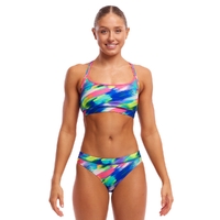 Funkita Women's Streaky Strokes ECO Sports Bikini Two Piece Swimwear,  Ladies Two Piece Swimsuit