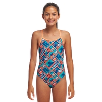 Funkita Girls Tiki Tango ECO Single Strap One Piece Swimwear, Girls Full Piece Swimsuit