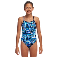 Funkita Girls Polar Caps ECO Single Strap One Piece Swimwear, Girls Full Piece Swimsuit