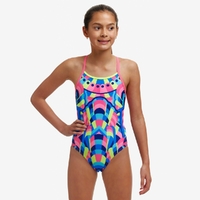 Funkita Girls Princess Pageant ECO Diamond Back One Piece Swimwear, Girls Full Piece Swimsuit