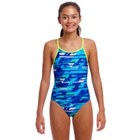 Funkita Girls Pace Racer ECO Diamond Back One Piece Swimwear, Girls Full Piece Swimsuit