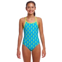 Funkita Girls Bolted ECO Diamond Back One Piece Swimwear, Girls Full Piece Swimsuit