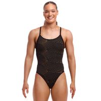 Funkita Women's Gold Weaver ECO Diamond Back One Piece Swimwear, Women's Swimsuit