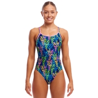 Funkita Women's Midnight Meadow ECO Diamond Back One Piece Swimwear, Women's Swimsuit