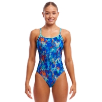 Funkita Women's Paint Press ECO Diamond Back One Piece Swimwear, Women's Swimsuit