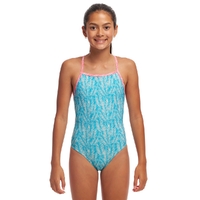 Funkita Palm Star Girls Tie Me Tight One Piece Swimwear, Girls Full Piece Swimsuit