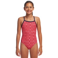 Funkita Red Head Girls Tie Me Tight One Piece Swimwear, Girls Full Piece Swimsuit