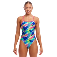 Funkita Streaky Strokes ECO Tie Me Tight One Piece Women's Swimwear, Chlorine Resistant Swimwear