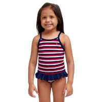 Funkita Riviera Toddlers Belted Frill One Piece Swimwear, Toddler Girls One Piece Swimwear