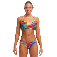 Funkita Women's Stroked ECO Crop Top Two Piece Swimwear, Ladies Two Piece Swimsuit