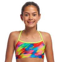 Funkita Girls Stroked Eco Swim Crop Top - TOP ONLY - SEPARATES, Girls Swimwear