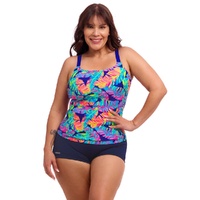 Funkita Women's Leaving Today Scoop Neck Tankini Top, Women's Swimwear - TOP ONLY