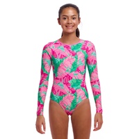 Funkita Girls Tropic Palm Long Shot One Piece Swimwear, Girls One Piece Swimsuit